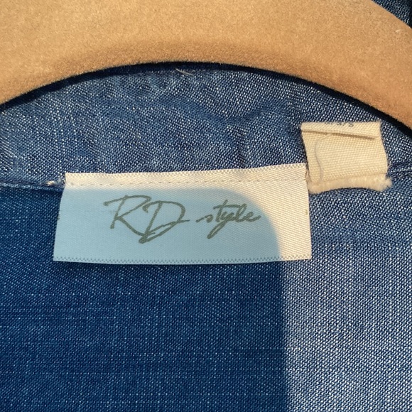 Rails Denim Lace up Top - Picture 2 of 3